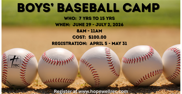 Baseball Camp Registration Starts Sunday, April 5, 2026